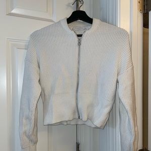 Everlane Women’s white zip cardigan size small